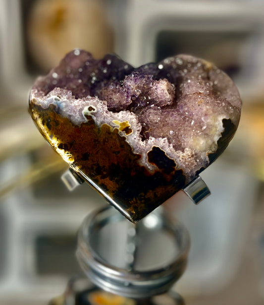 Agaat hart met kristalvorming