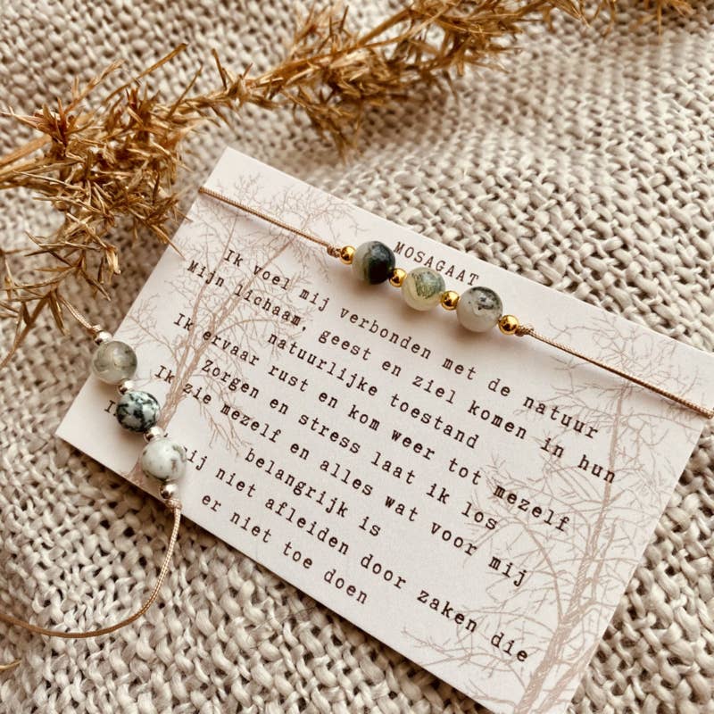 Edelstenen Affirmatie Armbandje - Mosagaat