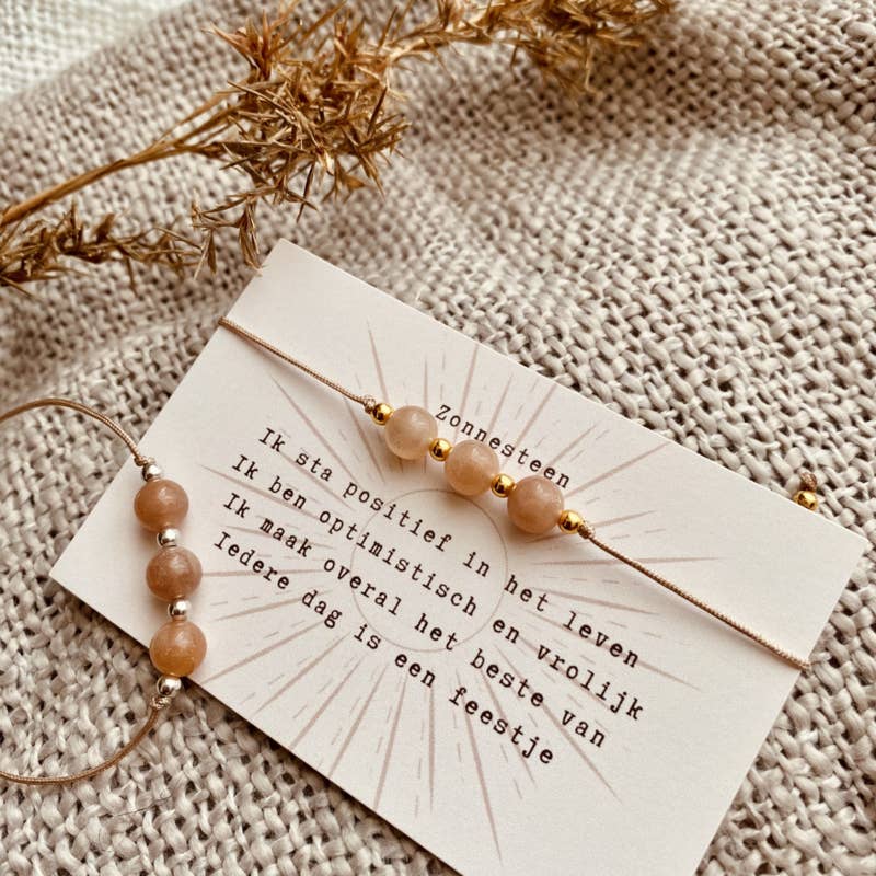 Edelstenen Affirmatie Armbandje - Zonnesteen