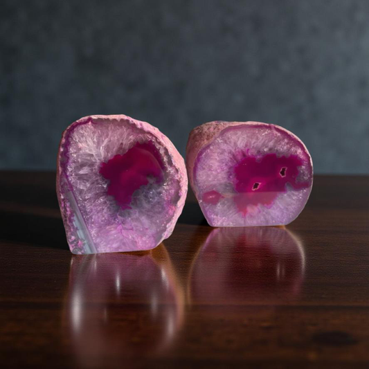 💗 “Pink Glow” – Roze Agaat Waxinelichthouder (per stuk)