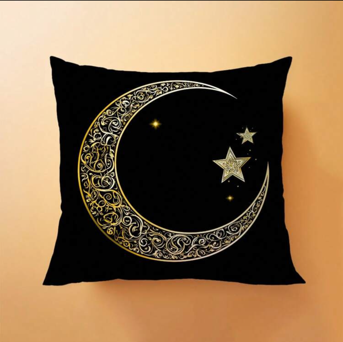 Kussensloop met binnenkussen – Gouden Maan & Sterren