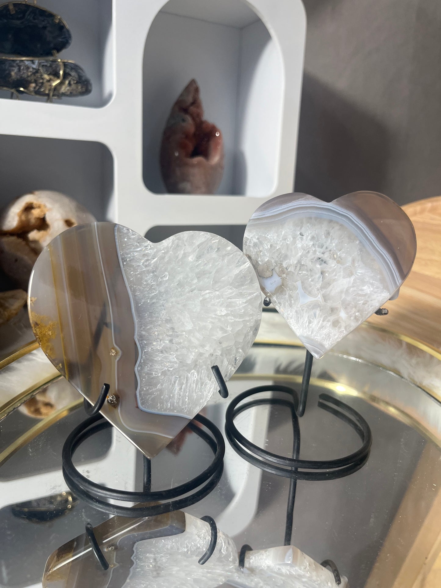 🤍 Agaat Hartenset – “Harmony Hearts” (2 stuks)