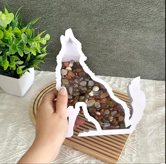 🐺 Wolf Edelsteen Display – Kracht & Intuïtie
