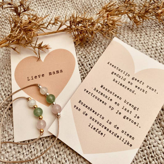 Edelstenen Affirmatie Armbandje - Lieve mama