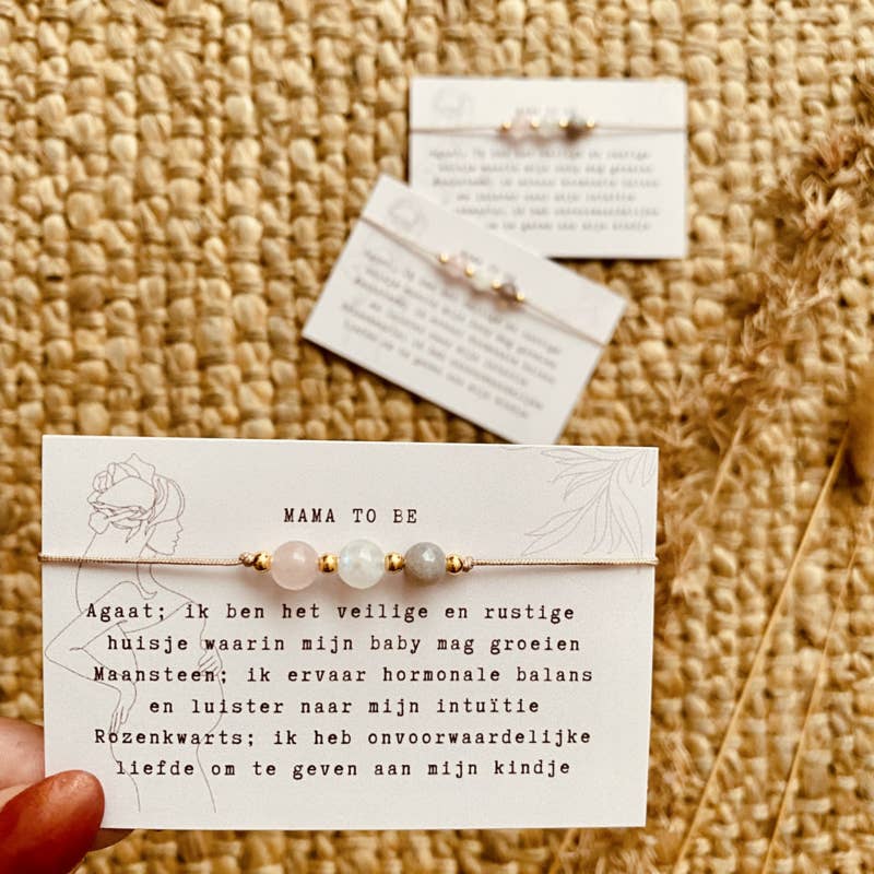 Edelstenen Affirmatie Armbandje - Mama to be