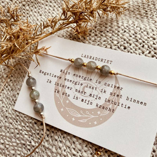 Edelstenen Affirmatie Armbandje - Labradoriet