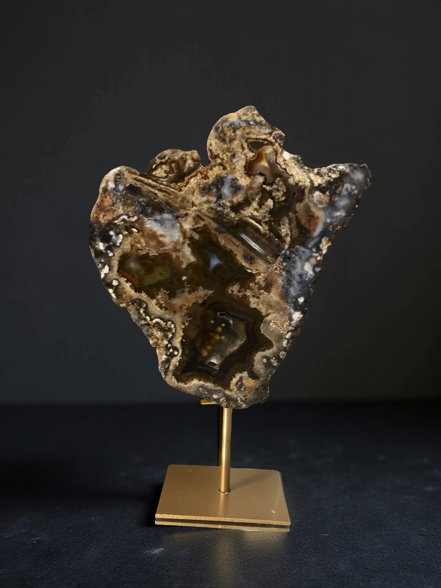 🌿 Agaat op standaard – “Rustic Earth”