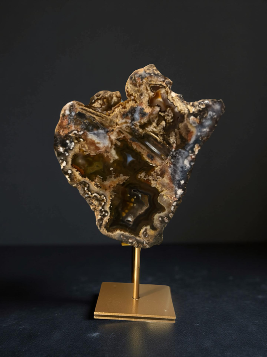 🌿 Agaat op standaard – “Rustic Earth”