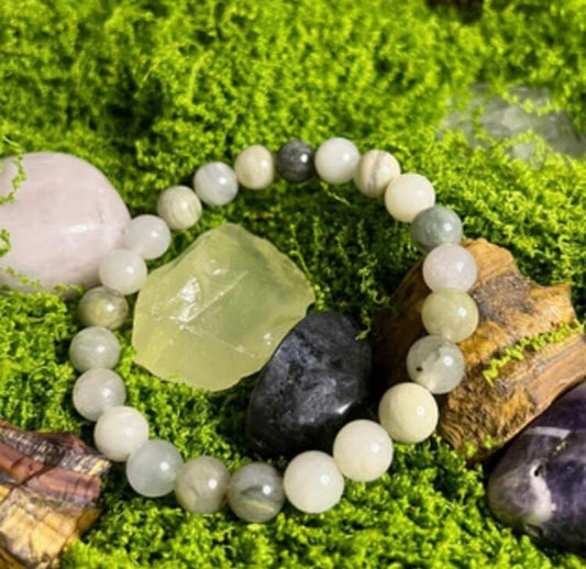Armband “Harmony” – Groene Jade & Witte Jade