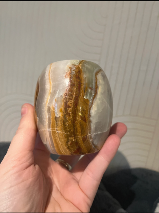 Onyx Theelichthouders – handgemaakt, natuursteen (keuze uit 3 varianten)