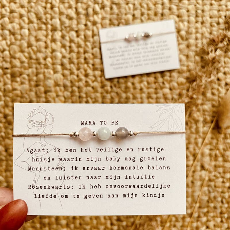 Edelstenen Affirmatie Armbandje - Mama to be